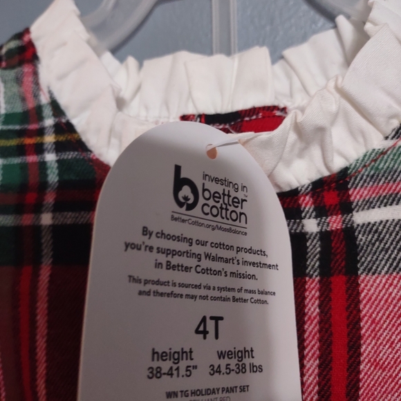 Wonder Nation Holiday 4t Red Plaid Flannel Top Black Faux Leather Pants NWT - Picture 8 of 11